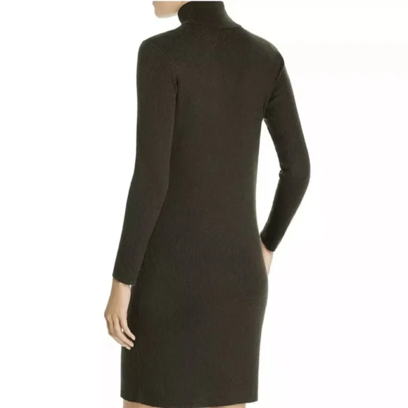Eileen Fisher Olive Green Turtleneck Ribbed Dress - XS - Picture 2 of 6